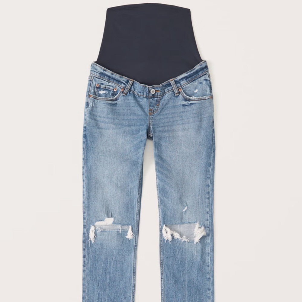 A&F Maternity Ankle Straight Jean